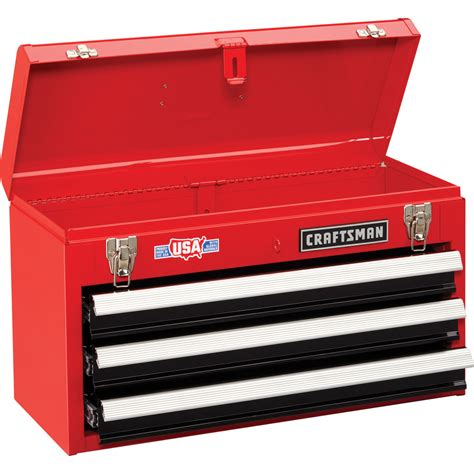 used craftsman 3 drawer metal tool box black lid|craftsman portable metal tool box.